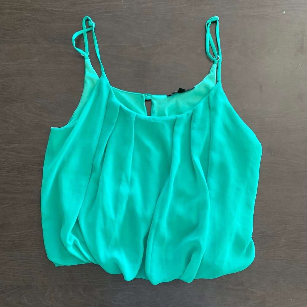 Papaya Rouched Teal Crop Top